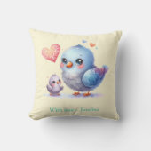 Always my Mother – バードママ&ベビーイエロー クッション (正面)