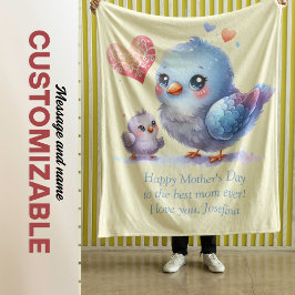 Always my Mother – バードママ&ベビーイエロー フリースブランケット