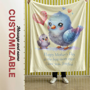 Always my Mother – バードママ&ベビーイエロー フリースブランケット