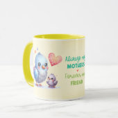 Always my Mother – バードママ&ベビーイエロー マグカップ (正面左)