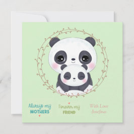 Always my Mother – パンダママ&ベビーグリーン ノートカード