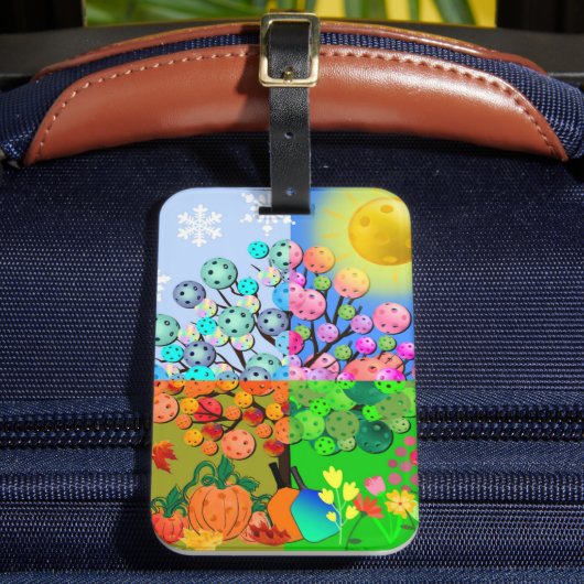 Always Pickleball Season Winter Spring Summer Fall ラゲッジタグ (正面インサイチュ2)