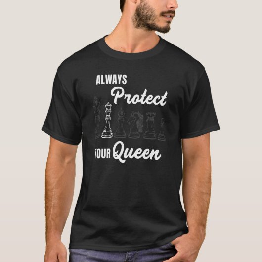 Always Protect Your Queen Chess Player Coach Graph Tシャツ (正面)