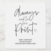 Always Read the Fine Print Pregnancy Announcement  ワインラベル (シングルラベル)