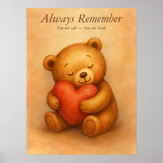 Always Remember – Gentle Bear Affirmation Nursery ポスター