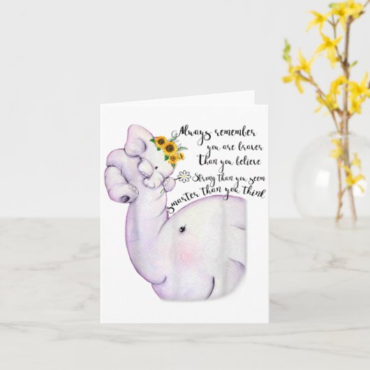 Always Remember You Are Braver Than You Believe Mo カード (黄色い花)