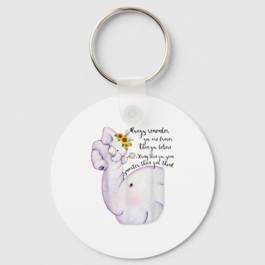 Always Remember You Are Braver Than You Believe Mo キーホルダー (正面)