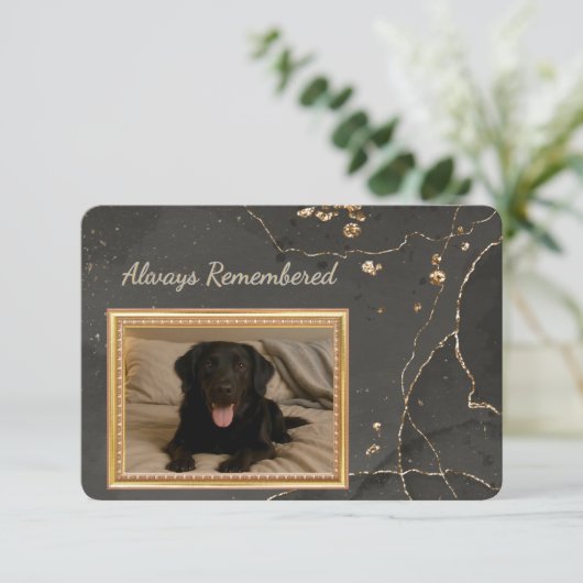Always Remembered Pet Loss Photo Sympathy Card (スタンド正面)
