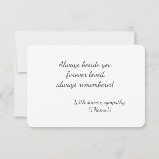 Always Remembered Pet Loss Photo Sympathy Card (裏面)