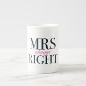 Always Right夫人の骨灰磁器のマグ ボーンチャイナマグカップ (正面)