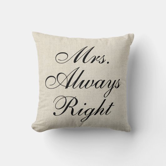 Always Right Faux夫人の麻疹の結婚式の枕 クッション (正面)