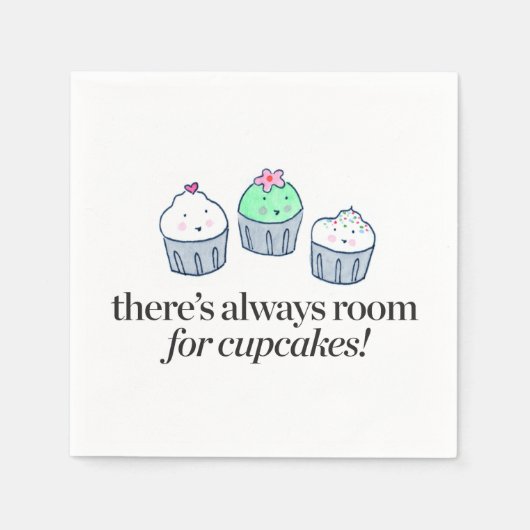 Always Roomのカップケーキ スタンダードカクテルナプキン (正面)