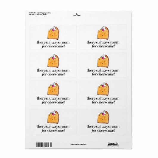 Always Room for Cheesecake ラベル (フルシート)