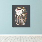 Always Room for Coffeeタイポグラフィ キャンバスプリント (インサイチュ (ウッドフロア))