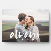 Always Script Overlayカップルパーソナライズされた写真 フォトプラーク (正面)