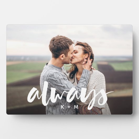 Always Script Overlayカップルパーソナライズされた写真 フォトプラーク (正面)