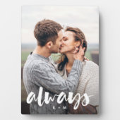 Always Script Overlayカップルパーソナライズされた写真 フォトプラーク (正面)
