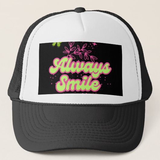 Always smile positive quote instant download  キャップ (正面)