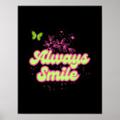 Always Smile – Positive Quote Wall Art ポスター (正面)