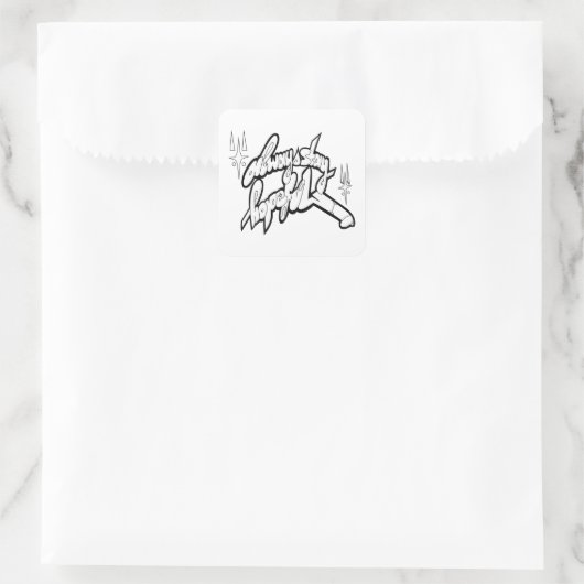 Always Stay Hopeful Typography Tee スクエアシール (バッグ)