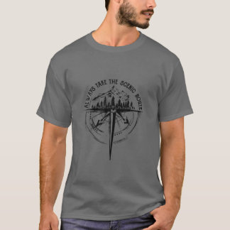 Always Take The Scenic Route Camping Travel Advent Tシャツ