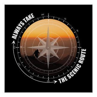 Always Take The Scenic Route Hiking Lovers  ポスター