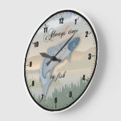 "Always Time to Fish"壁時計 ラージ壁時計 (傾斜)