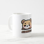 Always Tired Funny Coffee Mug – Cute Sleepy Kawaii コーヒーマグカップ (正面左)