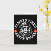 Always Tired Never Broke Funny Monkey (on Back)  カード (黄色い花)