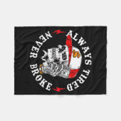 Always Tired Never Broke Funny Skull (on Back)  フリースブランケット (正面(横))