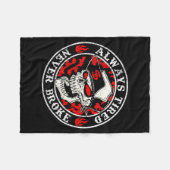 Always Tired Never Broke Skull (on Back)  フリースブランケット (正面(横))