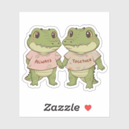 Always Together: Cute Crocodile Couple シール