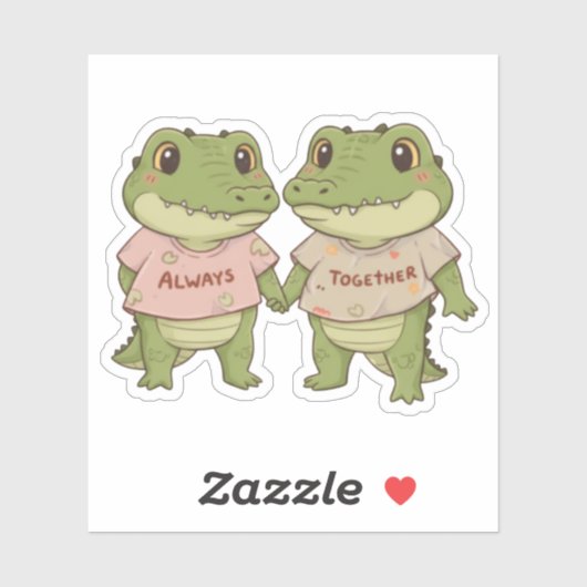 Always Together: Cute Crocodile Couple シール (シート)