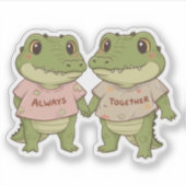 Always Together: Cute Crocodile Couple シール (正面)