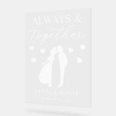 Always & Together Personalized Wedding アクリルサイン (傾斜)