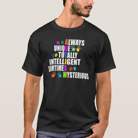 Always Unique Totally Intelligent Sometimes Myster Tシャツ (正面)