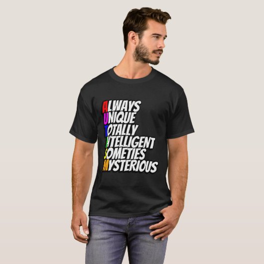 Always Unique Totally Intelligent Sometimes Myster Tシャツ (正面フル)