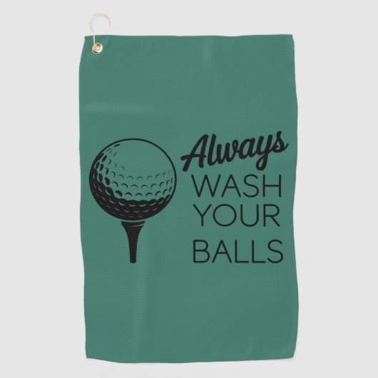 Always Wash Your Balls Funny Saying Golfing Golfer ゴルフタオル (正面)