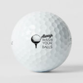 Always Wash Your Balls Funny Saying Golfing Golfer ゴルフボール (正面)