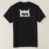 Always Watching Cat Funny Minimal  Tシャツ (デザイン裏面)