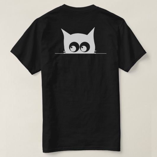 Always Watching Cat Funny Minimal  Tシャツ (デザイン裏面)