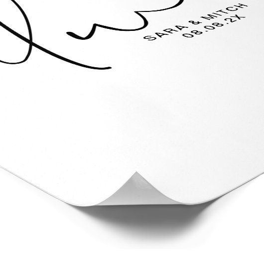 Always Wedding Poster Sign with Names and Date ポスター (角)