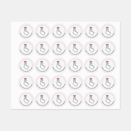 Always With Love Finger Heart Clothing Labels ラベル (シート)