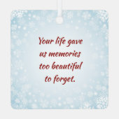 Always With Us パーソナライズされた Memorial Photo メタルオーナメント (裏面)