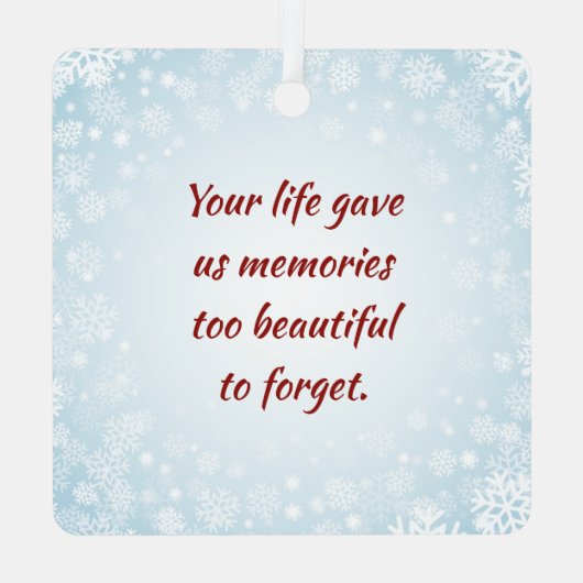 Always With Us パーソナライズされた Memorial Photo メタルオーナメント (裏面)