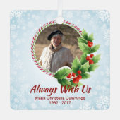 Always With Us パーソナライズされた Memorial Photo メタルオーナメント (正面)