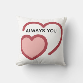 Always You スロー+ピロー - ミニマルなカップルのギフト クッション