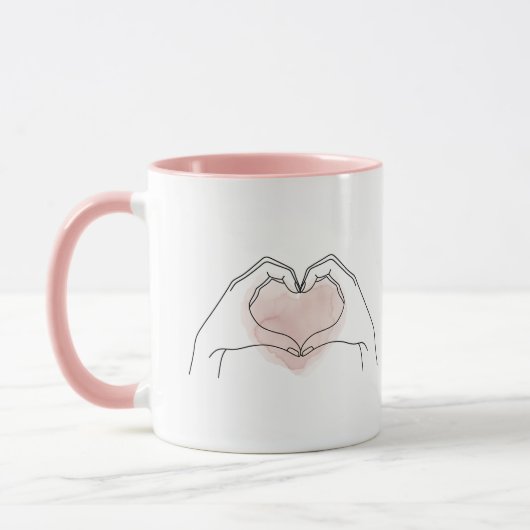 Always You Minimalist Line Art Valentine Mug マグカップ (左)