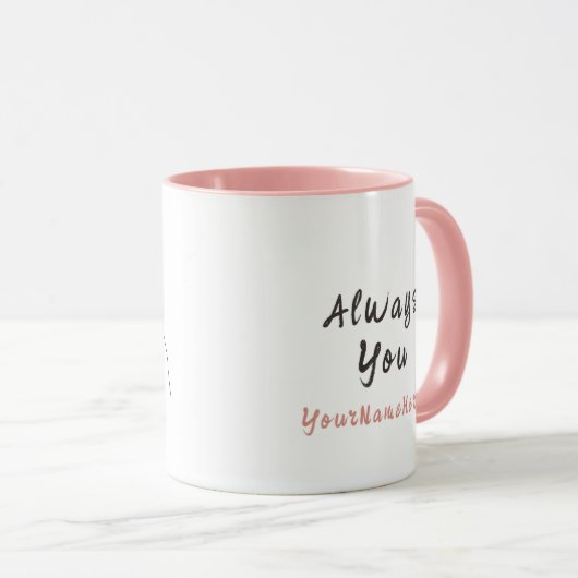 Always You Minimalist Line Art Valentine Mug マグカップ (正面右)