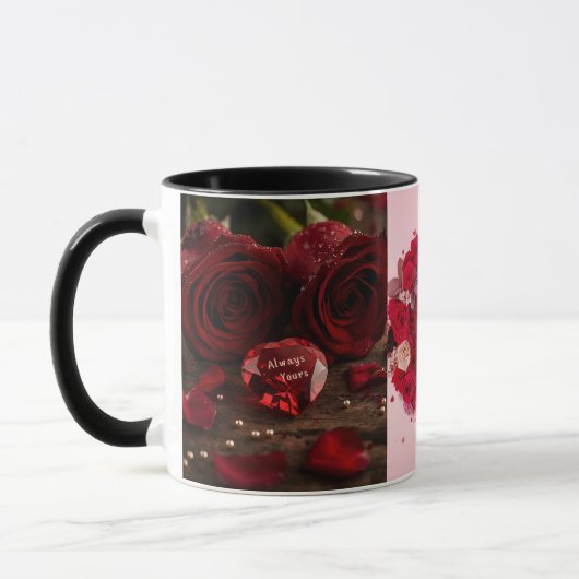 Always Yours Red Rose Romantic Morning Valentine  マグカップ (左)